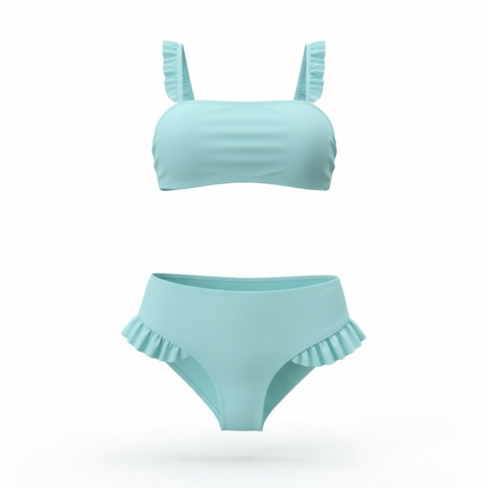 Tahari 2 piece Set Swimsuit Bathing Suit SZ MEDIUM - Blue Mist Light Turquoise - Picture 14 of 15